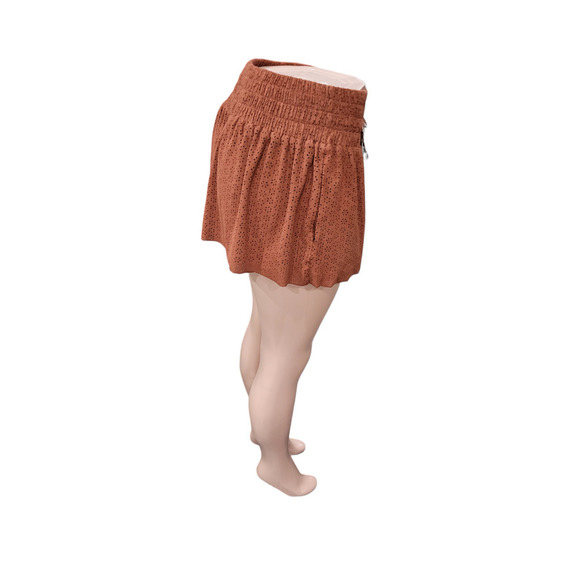 ZARA Faux Vegan Suede Lasercut Elastic Drawstring Pull On Shorts Size Small - Picture 7 of 10